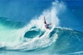 Surfer Owen Wright Surfing Pipeline in Hawaii Royalty Free Stock Photo