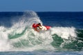 Surfer Pancho Sullivan Surfing in Honolulu, Hawaii Royalty Free Stock Photo