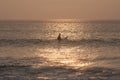 Surfer Patiently Waiting for Wave