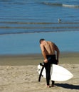 Surfer Removes Wetsuit Royalty Free Stock Photo