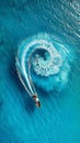 Surfer rides big wave off the coast of Tahiti Royalty Free Stock Photo