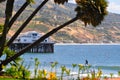 Surfer rides a wave, Malibu California