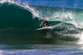 Surfer Riding Inside Hollow Wave Royalty Free Stock Photo