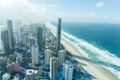 Surfer`s Paradise view, towering skyscrapers with clouds drifting by Royalty Free Stock Photo