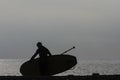 Surfer`s silhouette, Worthing, England