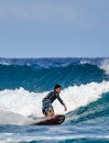 Surfer school. Surfer on the wave. beautiful ocean wave. Water sport activity. Atlantic Ocean, Dominican Republic.