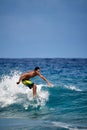 Surfer school. Surfer on the wave. beautiful ocean wave. Water sport activity. Atlantic Ocean, Dominican Republic.