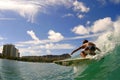Surfer Seth Moniz Surfing at Waikiki Beach Hawaii Royalty Free Stock Photo