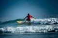 Surfer on the short board Royalty Free Stock Photo