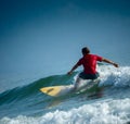 Surfer on the short board Royalty Free Stock Photo