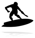 Surfer Silhouette Graphic Royalty Free Stock Photo