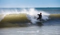 Surfer Silhouette Ocean Wave North Carolina