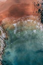 Surfer in Sonabia beach in Cantabrian sea - drone aerial