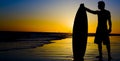 Surfer Sunset Royalty Free Stock Photo