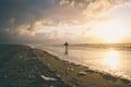 Surfer at sunset