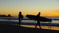 Surfer at Sunset, La Jolla shores Royalty Free Stock Photo