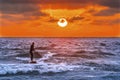 Surfer Sunset La Jolla Shores Beach San Diego California Royalty Free Stock Photo