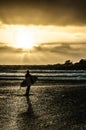 Surfer at sunset