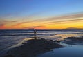 Surfer sunset Ventura California Royalty Free Stock Photo