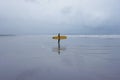 Surfer With Surfboard Walking Towards Sea On Beach Royalty Free Stock Photo