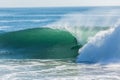 Surfer Surfing Hollow Wave Tube Ride Royalty Free Stock Photo