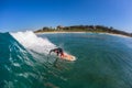 Surfer Turning Blue Wave Royalty Free Stock Photo