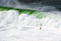 Surfer under big wave Royalty Free Stock Photo