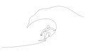 surfer wave surfing balancing smooth line art one line style