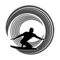 Surfer on the wave vector illustration Royalty Free Stock Photo