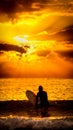 Surfer sunset wallpaper Royalty Free Stock Photo