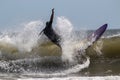 Surfer wiping out riding a wave Royalty Free Stock Photo