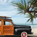 Surfer Woody Wagon Royalty Free Stock Photo