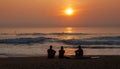 Surfers Admiring the Sunset Royalty Free Stock Photo