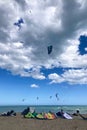 Surfers on beach in Torremolinos, Spain Royalty Free Stock Photo