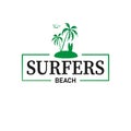 surfers beach Vector illustration on the theme of surfing and surf in California, Malibu beach. Vintage design. Grunge Royalty Free Stock Photo