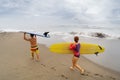 Surfers with board Royalty Free Stock Photo