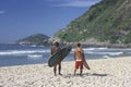 Surfers on Brazilian beach