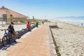 Surfers Corner beach in small coastal town of Muizenberg