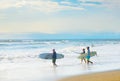 Surfers going surf, Bali island Royalty Free Stock Photo