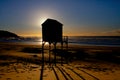Surfers hut at Sunrise at Kenton on Sea Royalty Free Stock Photo