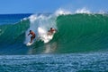 Surfers Kala Alexander and Makua Rothman in Hawaii