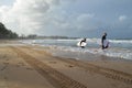 Surfers at manly beach Royalty Free Stock Photo