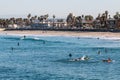 Surfers Near Shoreline at Ocean Beach in San Diego