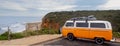 Surfers Orange Van on Bells beach - Australia Royalty Free Stock Photo