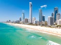 Surfers Paradise aerial view on a clear day with blue water Royalty Free Stock Photo