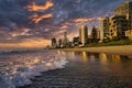 Surfers Paradise Australia sunrise beach scenes Royalty Free Stock Photo