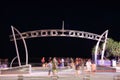 Surfers Paradise arched gate at beach night scene