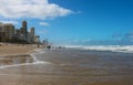 Surfers Paradise or the Gold Coast, Queensland Australia, People on the beach and in the ocean by the city Royalty Free Stock Photo