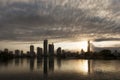 Sunrise view of Surfers Paradise with Q1 building, Gold Coast Australia Royalty Free Stock Photo