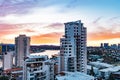 Surfers Paradise QLD Australia - 9 July 2023: Highrise buildings, apartment blocks and upmarket hotels that form the Gold Coast Royalty Free Stock Photo